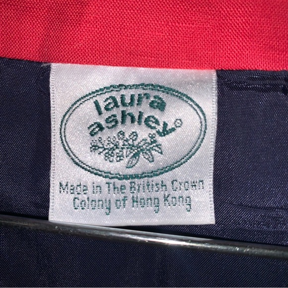 Laura Ashley Vintage Linen And Cotton Sailor Style Red Navy Dress 10 - Picture 3 of 10